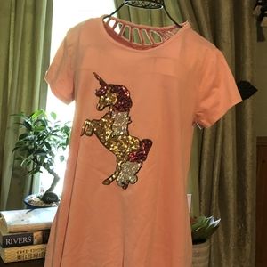 Pink unicorn long blouse